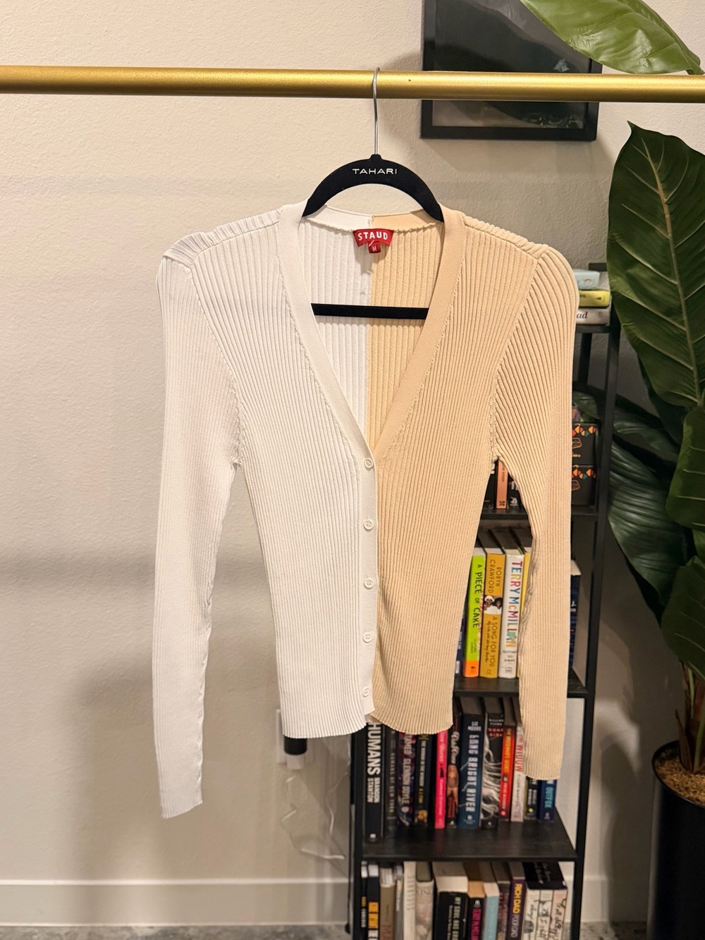 BNWOT Staud Shoko Colorblock Cardigan - Size Medium - Picture 3 of 15